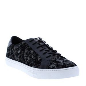 Silver Dagger sneakers canvas skull embroidery Black & White Size 10 NIB